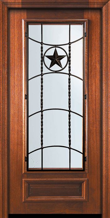 36" x 80" 3/4 Lite Texan Mahogany Door