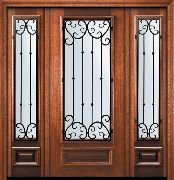 36" x 80" 3/4 Lite Valencia Mahogany Door /2side