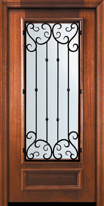 36" x 80" 3/4 Lite Valencia Mahogany Door