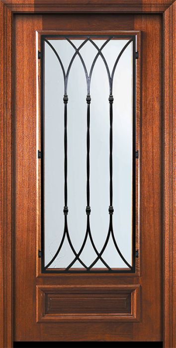 36" x 80" 3/4 Lite Warwick Mahogany Door