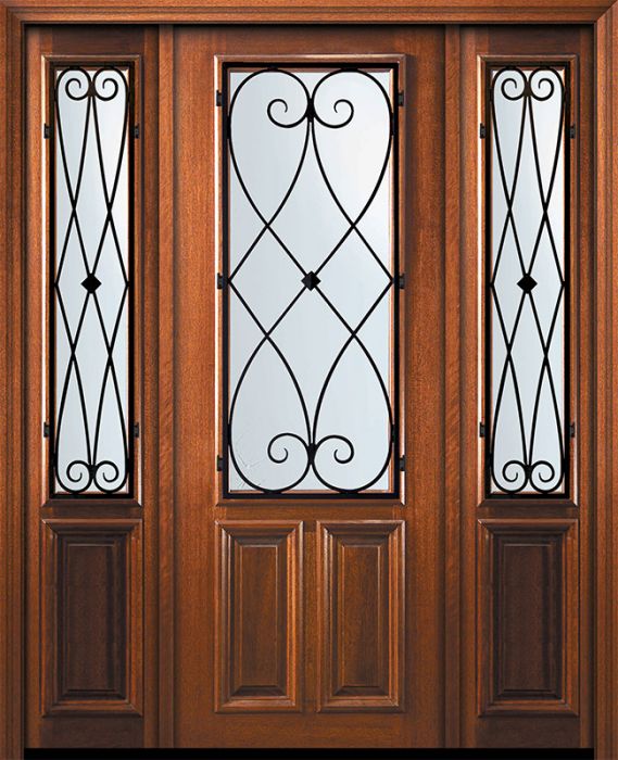 36" x 96" 2/3 Lite Charleston Mahogany Door /2side