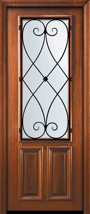 36" x 96" 2/3 Lite Charleston Mahogany Door