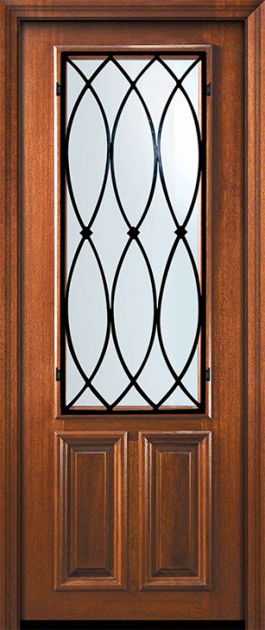 36" x 96" 2/3 Lite La Salle Mahogany Door