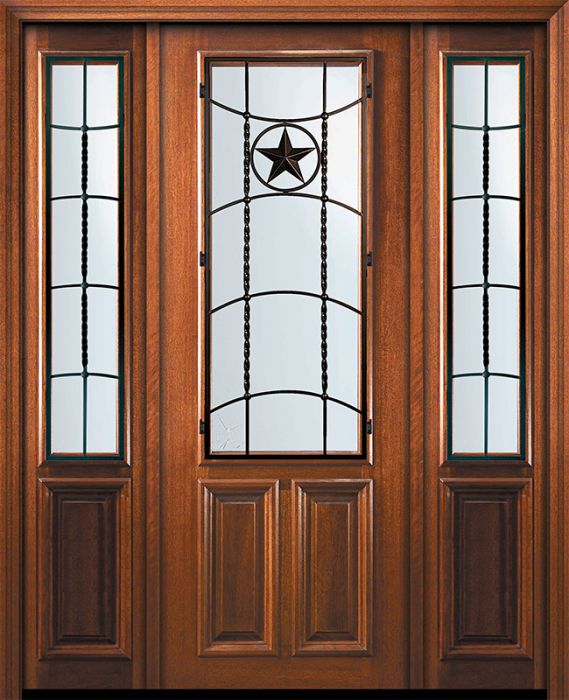 36" x 96" 2/3 Lite Texan Mahogany Door /2side