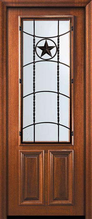 36" x 96" 2/3 Lite Texan Mahogany Door
