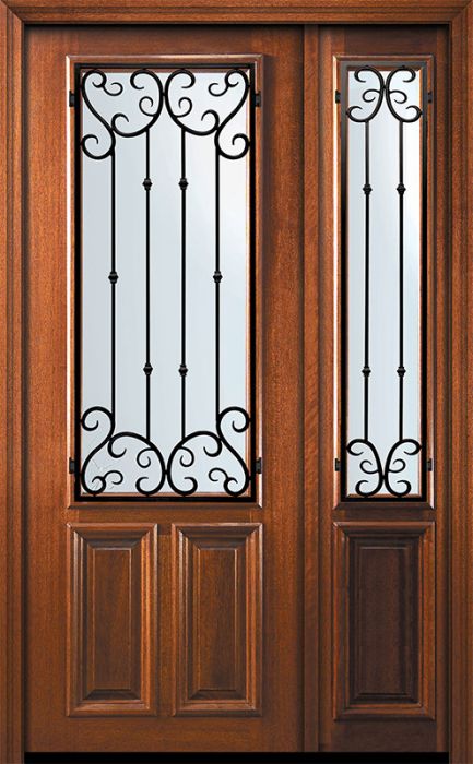 36" x 96" 2/3 Lite Valencia Mahogany Door /1side