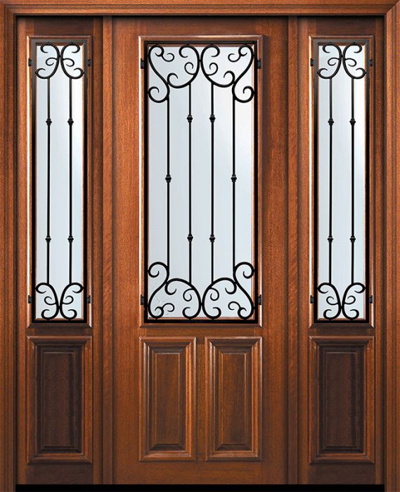 36" x 96" 2/3 Lite Valencia Mahogany Door /2side
