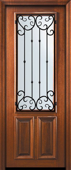36" x 96" 2/3 Lite Valencia Mahogany Door