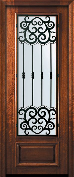 96" 3/4 Lite Barcelona Mahogany Door