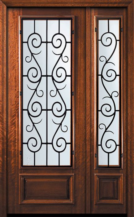 42" x 96" 3/4 Lite St. Charles Mahogany Door /1side