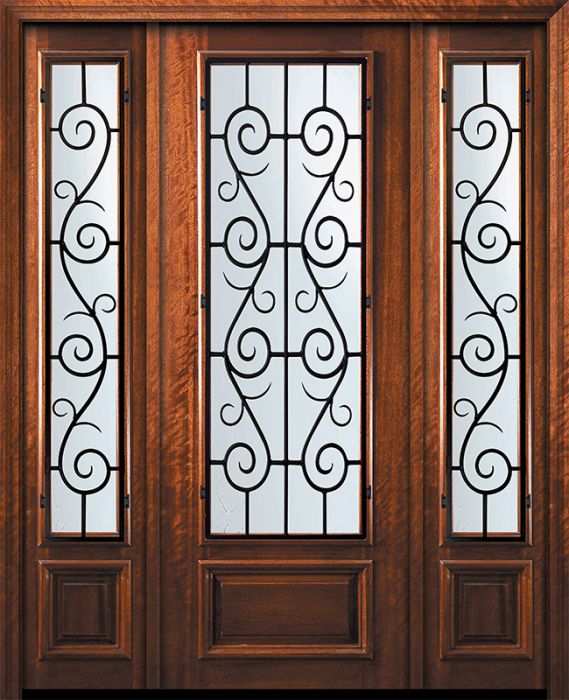 42" x 96" 3/4 Lite St. Charles Mahogany Door /2side