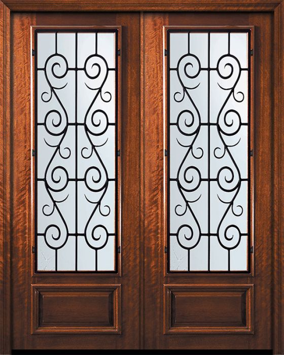 96" Double 3/4 Lite St. Charles Mahogany Door