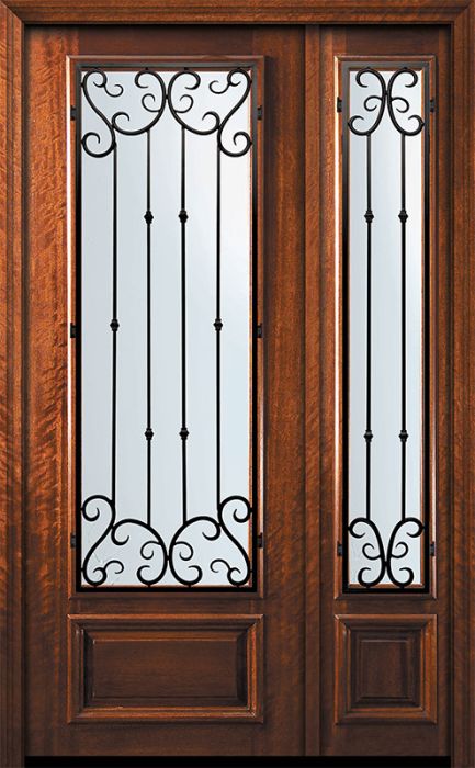 42" x 96" 3/4 Lite Valencia Mahogany Door /1side
