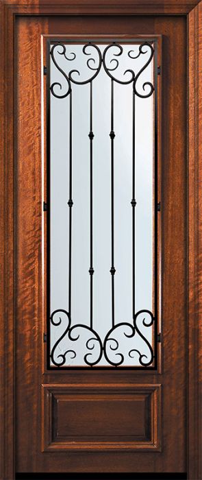 96" 3/4 Lite Valencia Mahogany Door