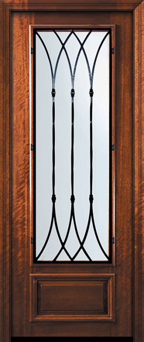 96" 3/4 Lite Warwick Mahogany Door