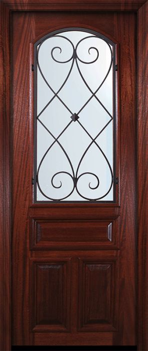 36" x 96" Arch Lite Charleston Mahogany Door