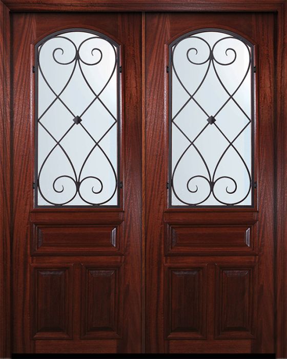 36" x 96" Double Arch Lite Charleston Mahogany Door
