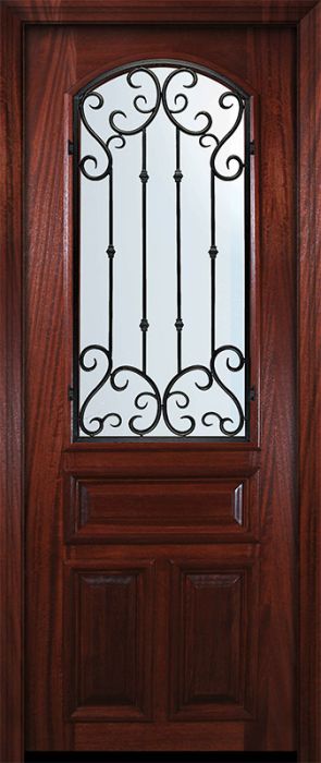 36" x 96" Arch Lite Valencia Mahogany Door
