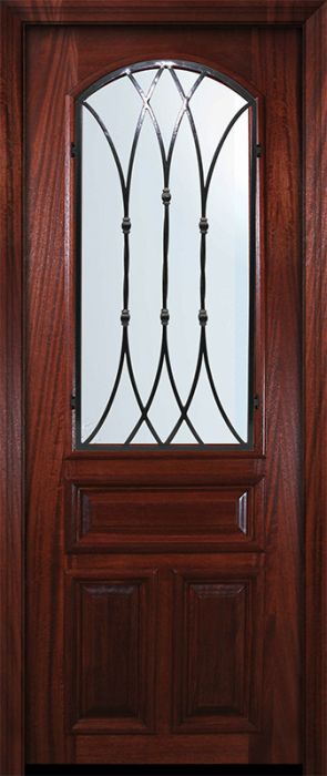 36" x 96" Arch Lite Warwick Mahogany Door