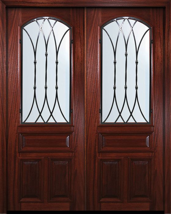 36" x 96" Double Arch Lite Warwick Mahogany Door
