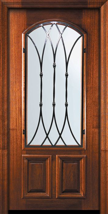 80" Arch Lite Warwick Mahogany Door