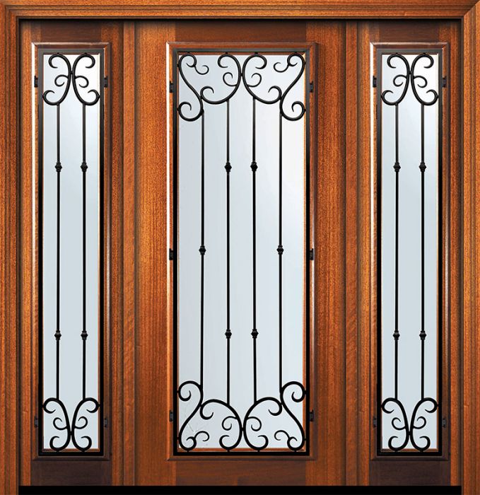 80" Full Lite Valencia Mahogany Door /2side
