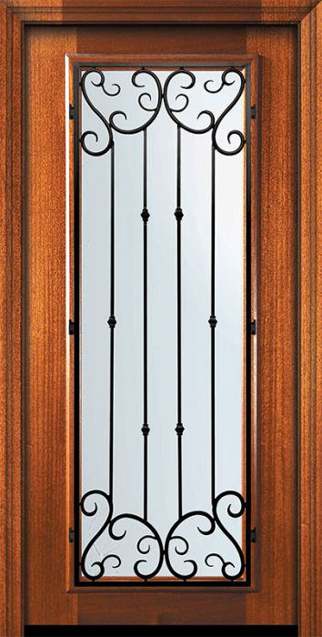 80" Full Lite Valencia Mahogany Door