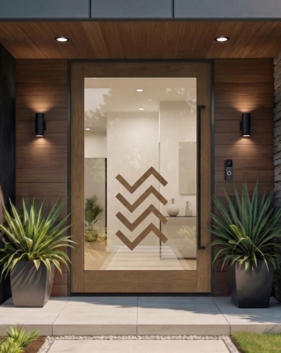 ZIGGA | Mahogany SDO Contemporary Modern Shaker Pivot Door