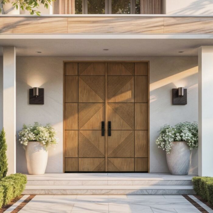 Zyra SOLID Flush Panel Contemporary Modern Double Door