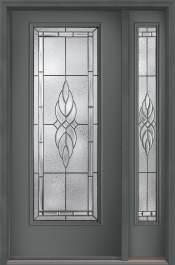 80 Kensington Full Lite Smooth Fiberglass Single Door,Sidelite