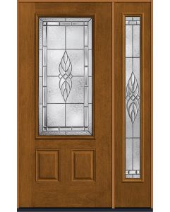 80 Kensington 3/4 Lite 2 Panel Mahogany Fiberglass Single Door,Sidelite , WBD Impact