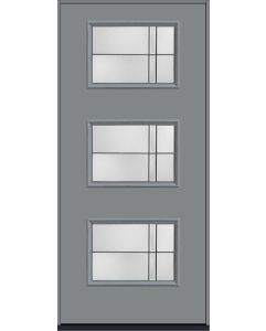 80 Axis Modern Pulse Ari 3-Lite Smooth Fiberglass Single Door , WBD Impact