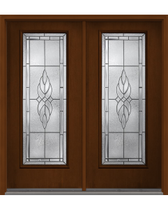 80 Kensington Full Lite Mahogany Fiberglass Double Doors , WBD Impact