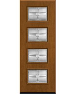 96 Saratoga Modern Pulse Ari 4-Lite Mahogany Fiberglass Single Door , WBD Impact