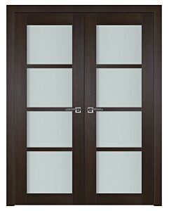 Italia French 4-Lite, Premium Wenge Prefinished Interior Double Door