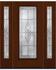 80 Kensington Full Lite Mahogany Fiberglass Single Door,Sidelites , WBD Impact