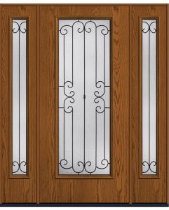 80 Riserva Full Lite Oak Fiberglass Single Door,Sidelites , WBD Impact