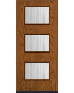 80 Chinchilla Modern Pulse Ari 3-Lite Oak Fiberglass Single Door , WBD Impact