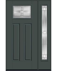 80 Saratoga Craftsman Top View 2 Panel Smooth Fiberglass Single Door,Sidelite , WBD Impact