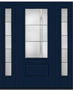 80 Axis 3/4 Lite 1 Panel Smooth Fiberglass Single Door,Sidelites , WBD Impact