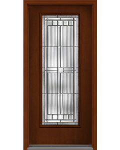 80 Saratoga Full Lite Mahogany Fiberglass Single Door , WBD Impact