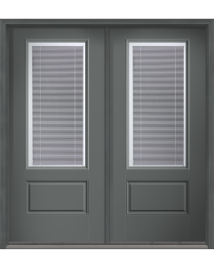 80 Low-E Raise/Tilt Smooth 3/4 Lite 1 Panel Fiberglass Double Doors , WBD Impact