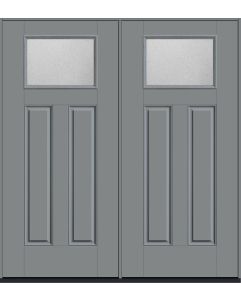 80 Granite Craftsman Top View 2 Panel Smooth Fiberglass Double Doors , WBD Impact