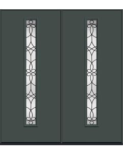 80 Salinas Modern Pulse Linea Centered Smooth Fiberglass Double Doors , WBD Impact