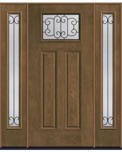 80 Riserva Craftsman Top View 2 Panel Mahogany Fiberglass Single Door,Sidelites , WBD Impact