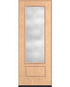 96 Rainglass 3/4 Lite 1 Panel Oak Fiberglass Single Door , WBD Impact
