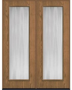 96 Chinchilla Full Lite Oak Fiberglass Double Doors , WBD Impact