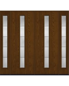 96 Axis Modern Pulse Linea Centered Oak Fiberglass Double Door,Sidelites , WBD Impact