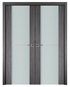 Italia Vetro, Laminated Glass Swiss Elm 1H, Prefinished Interior Double Door