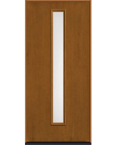 80 Satin Etch Modern Pulse Linea Centered Mahogany Fiberglass Single Door , WBD Impact